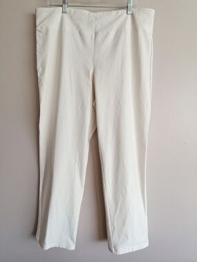 EILEEN FISHER Bone Washable Stretch Crepe Slim Ankle Pants Size 1X